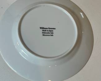 C44 - $50. 6 Williams-Sonoma Plates. Yellow with Blue Bird Salad Plates. Measures 8.25".