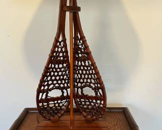 C72 - $45. Snow Shoe Single Table Lamp. Measures 31" tall. Shade is in good condition.