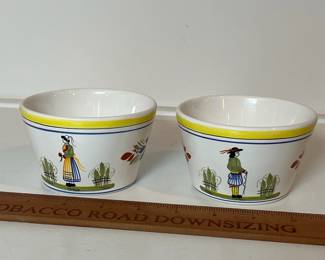 C14 - $250 SET. Includes 2 - 10" Dinner Plates. Cream & Sugar. 2 Coffee/Tea Cups 4" x 2.5". 2 Saucers 6.5". Teapot 9.75" x 7.5" tall.