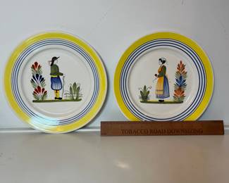 C14 - $250 SET. Includes 2 - 10" Dinner Plates. Cream & Sugar. 2 Coffee/Tea Cups 4" x 2.5". 2 Saucers 6.5". Teapot 9.75" x 7.5" tall.