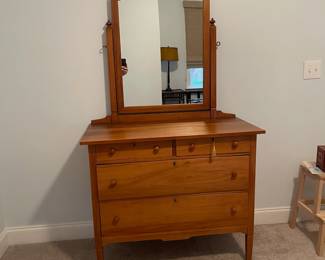 C5 - $500. 4 Drawer Solid Wood American Maple Dresser. Appraisal dates it 1910-1920. Measures 40" wide x 20.5" deep x 66" tall. (You can take the mirror off and use it without) Originally has casters on feet and we still have those. Great statement piece in wonderful condition!