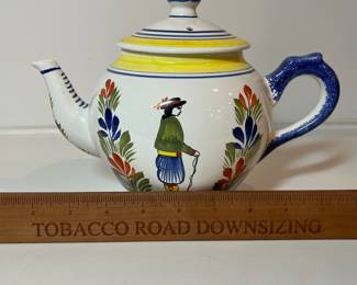 C14 - $250 SET. Includes 2 - 10" Dinner Plates. Cream & Sugar. 2 Coffee/Tea Cups 4" x 2.5". 2 Saucers 6.5". Teapot 9.75" x 7.5" tall.