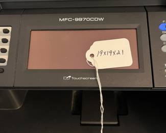 C103 - $300. Brother Color Laser Printer. Model MFC-9970CDW. Measures 19" square x 21" tall. Includes BU-300CL Belt Unit & WT-300CL Waste Toner Cartridge.