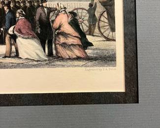 C57 - $85. "City of London" Engraving by T A Prior. Published by John Robins. Measures 25.5" x 18" framed. "Mansion House, Poultry & Princes Street. Artist - George Chambers