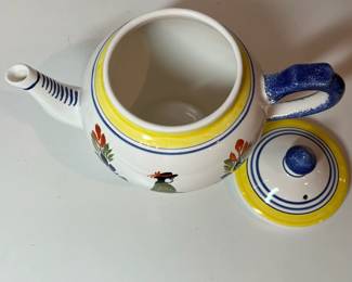 C14 - $250 SET. Includes 2 - 10" Dinner Plates. Cream & Sugar. 2 Coffee/Tea Cups 4" x 2.5". 2 Saucers 6.5". Teapot 9.75" x 7.5" tall.