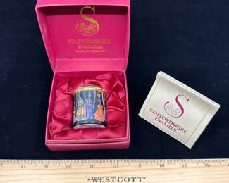 J2 - $120. Staffordshire Enamels Tassel Trinket Box.