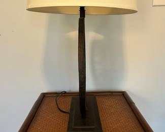 C73 - $85 PAIR of Pottery Barn Table Lamps. Measures 26" tall. Shade are in good condition.