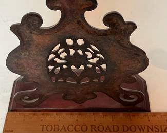 C20 - $30. Bard International Bookends. Measures 8.5" wide x 3" deep x 9" tall.