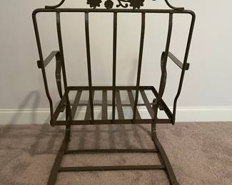 C119 - $95. Single Wrought Iron bouncy chair. We DO have the matching cushions - no ottoman with this one.