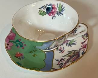 C39 - $40. Wedgwood Butterfly Bloom Tea Cup & Saucer
