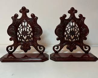 C20 - $30. Bard International Bookends. Measures 8.5" wide x 3" deep x 9" tall.