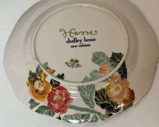 C25 - $40. Shelley Hesse, Anthropologie, Water Color "Petals" Salad Plates. Set of 4 - 8" plates.