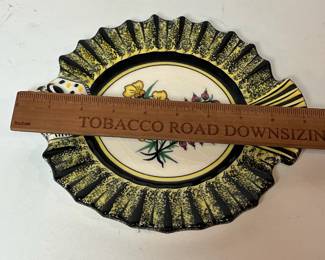 C34 - $40. Quimper Fish Plate with Crazing on entire front. Measures 9 1/8".