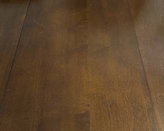 C4 - $1,500. Pottery Barn Table with 8 chairs. Table has 2 leaves. 2 captains chairs. 6 regular chairs. Measures 40" wide x 6' long with NO leaves in. Set includes 2 - 16" leaves. When all together it is 104". Table surface has some gentle wear marks but no huge gouges or issues. Chairs are all in very good condition. Most were scattered around the house in guest bedrooms and not regularly used.