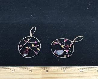 J45 - $25. Pair of Beaded Earrings - Appears to be Sterling.