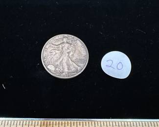 J27 - $20. 1943 Walking Liberty Half Dollar
