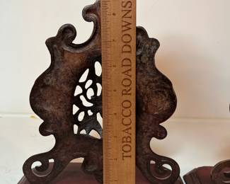 C20 - $30. Bard International Bookends. Measures 8.5" wide x 3" deep x 9" tall.