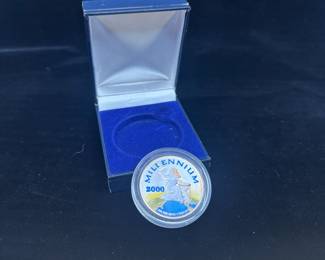 J22 - $55. The Millennium 2000 Silver Liberty Coin. One ounce of silver - made in Liberia.