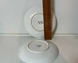 C14 - $250 SET. Includes 2 - 10" Dinner Plates. Cream & Sugar. 2 Coffee/Tea Cups 4" x 2.5". 2 Saucers 6.5". Teapot 9.75" x 7.5" tall.