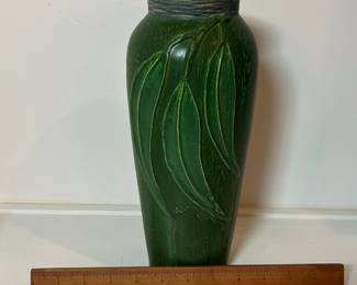 C37 - $175. Ephraim "Pacific Eucalyptus" Vase. Measures 11.75" tall x 5" at the widest point. Signed by Kevin Hicks. (Released in 2000 retired in 2004. 419 created)