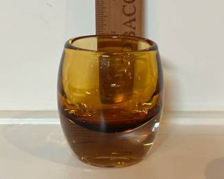 C11 - $25. Crate & Barrel Diva Votive Candle Holders. Set of 5 in Amber.