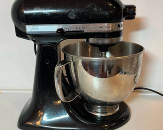 C46 - $120. KitchenAid Stand Mixer with 3 attachments and shield. Model KSM150PSCV from 2011. Gently used and motor sounds strong.