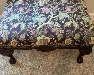 C80 - $250. "Calico Corners" Brand Upholstered Ottoman. Measures 28.5" x 21.25" x 16" tall. Upholstery is in very good condition.