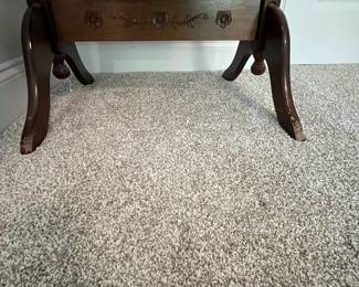 C90 - $350. American Eastlake Cheval Dressing Mirror - circa 1920s. Measures 25" wide x 19" deep x 60" tall. Carved flowers on top and bottom of frame. In very good antique condition.