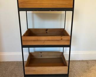 C77 - $40. World Market Rolling Cart. Measures 15.75" x 12" deep x 29" tall.