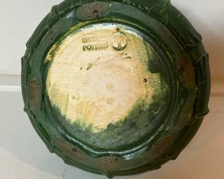 C38 - $150. Ephraim Pottery "Fiddlehead Vase" by Laura Klein. Measures 5" wide x 3" tall.