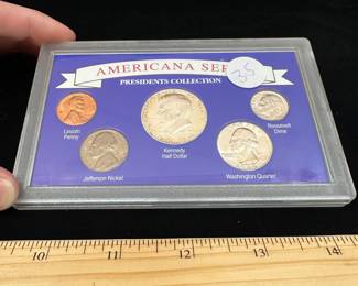 J23 - $35. Americana Set Presidents Collection - all 1964 except Jefferson Nickel 1974.