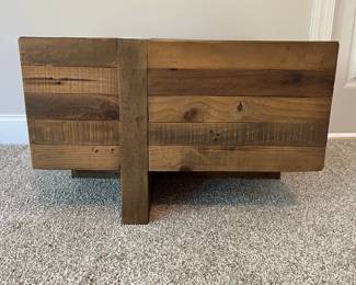 C81 - $150. West Elm "Emmerson"Reclaimed Wood Coffee Table. Measures Measures 26" square x 17" tall. Very good - gently used condition.