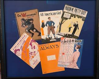 C64 - $50. Framed Sheet Music Covers. Measures 39.5" x 34.5" framed.