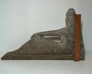 C129 - $125. Reclining Buddha - heavy stone. 23" long x 14" tall.