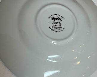 C24 - $35. Spode Blue Italian. Made in England. Includes 2 Tea Cups 4.5" x 2.5". 2 Saucers 5.75". 4 Dessert Plates 7.5". Dishwasher & Microwave Safe.