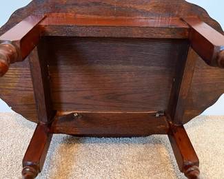 C74 - $75. Single Oval Side Table with Barley Twist Legs. Measures 23.5" x 16" x 28.5" tall. Does have some water rings on the top but sturdy.