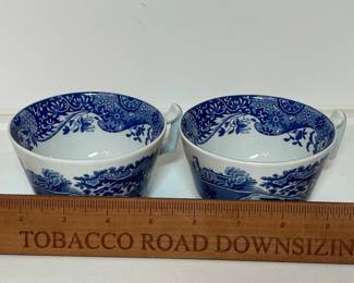 C24 - $35. Spode Blue Italian. Made in England. Includes 2 Tea Cups 4.5" x 2.5". 2 Saucers 5.75". 4 Dessert Plates 7.5". Dishwasher & Microwave Safe.