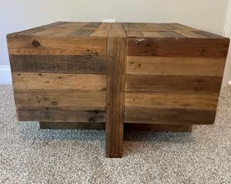 C81 - $150. West Elm "Emmerson"Reclaimed Wood Coffee Table. Measures Measures 26" square x 17" tall. Very good - gently used condition.