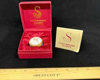 J1 - $60. Staffordshire Enamels Tooth Fairy Trinket Box