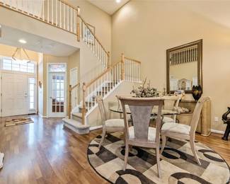 CUSTOM CONTEMPORARY MODERN CIRCULAR DINING TABLE WITH CHARS