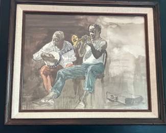 Wayne Shaw watercolor jazz musicians.