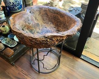 Large 30" diameter burl bowl