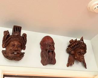 Asian hardwood masks