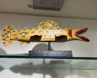 Folk art large fish carving