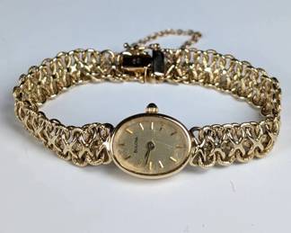 Buluva A3 14K Yellow Gold Ladies Wrist Watch