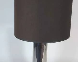 Vintage Chrome Cylindrical Table Lamp