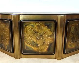  001 MCM 1970s Benhard Rohne For Mastercraft Acid Etched Tree Of Life Sideboard 