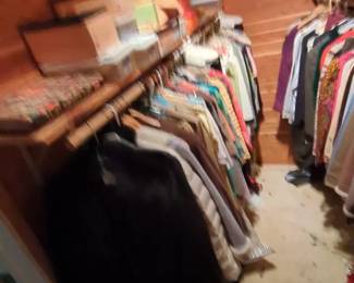 Master Bedroom Closet Lot Womens Clothes Sz 4 Thru 10 Tops, Pants, Jackets, Sweaters, Shoes  Boots