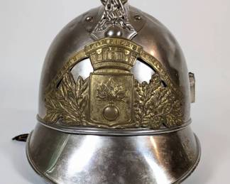 Antique French St. Martin Fire Brigade Helmet