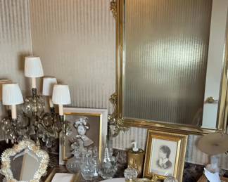 Bathroom Glass And Gold Toned Vanity Decor